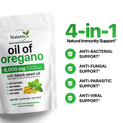 Natzen Aceite de Orégano. Un intestino más saludable comienza aquí.