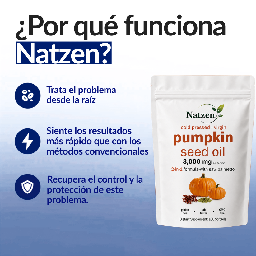 Natzen Pumpkin Seed Oil Softgels, Trata la raíz del problema.