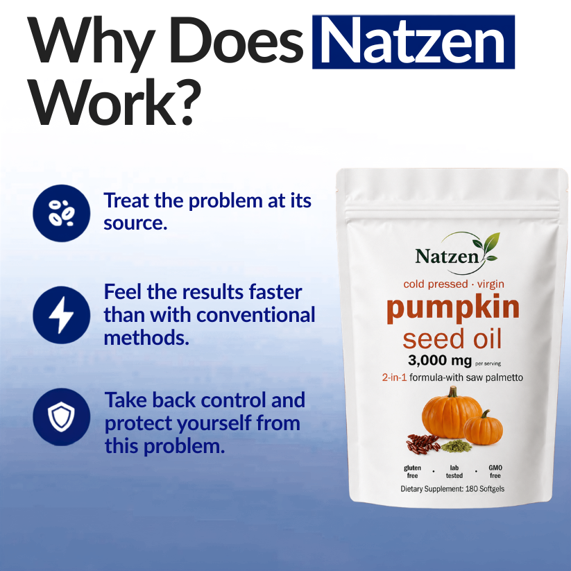 Natzen Pumpkin Seed Oil Softgels,Treat the root cause of the problem.