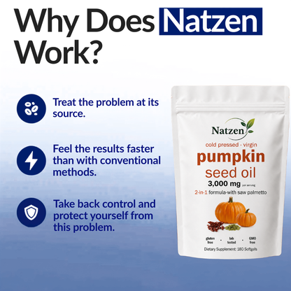 Natzen Pumpkin Seed Oil Softgels,Treat the root cause of the problem.