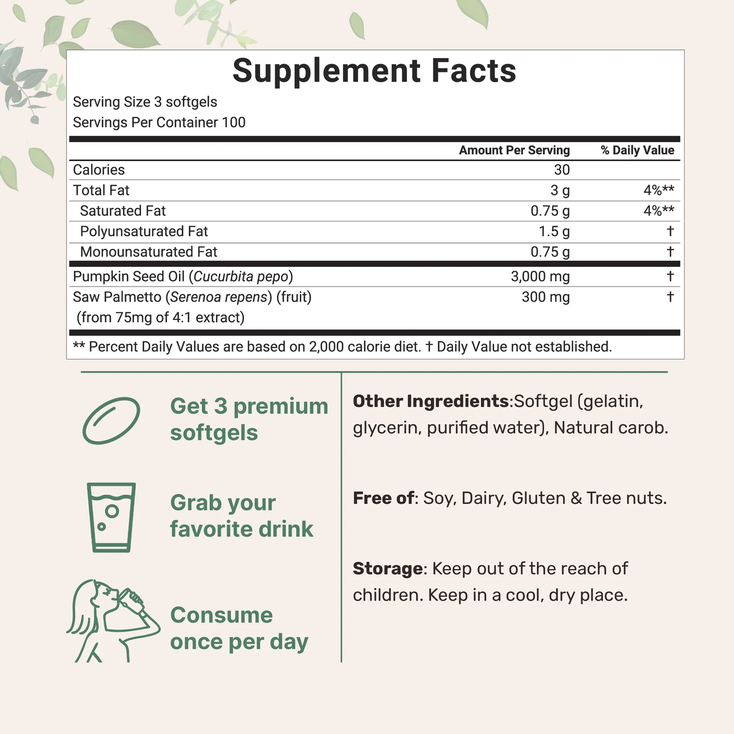 Natzen Pumpkin Seed Oil Softgels
